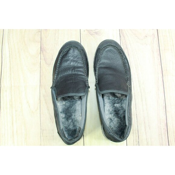 *LL Bean All Week Black Leather Slip On Moccasin Slipper Shoes Size 12.5 Inches - Picture 8 of 10